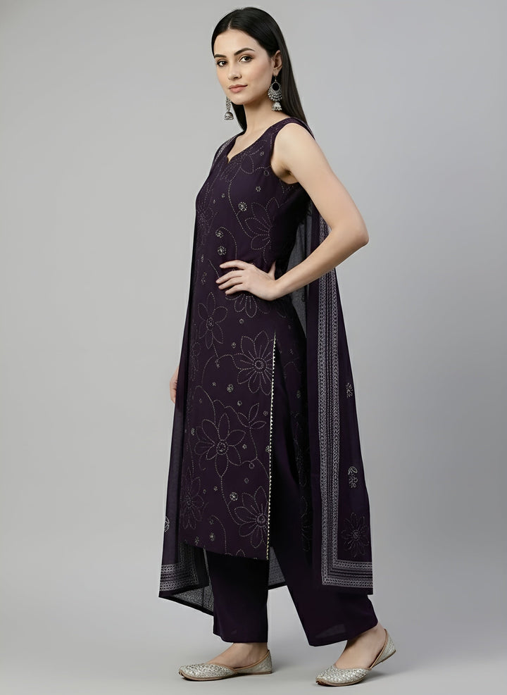 Printed Straight Kurta Set With Dupatta for Women