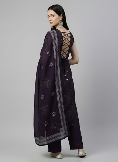 Printed Straight Kurta Set With Dupatta for Women