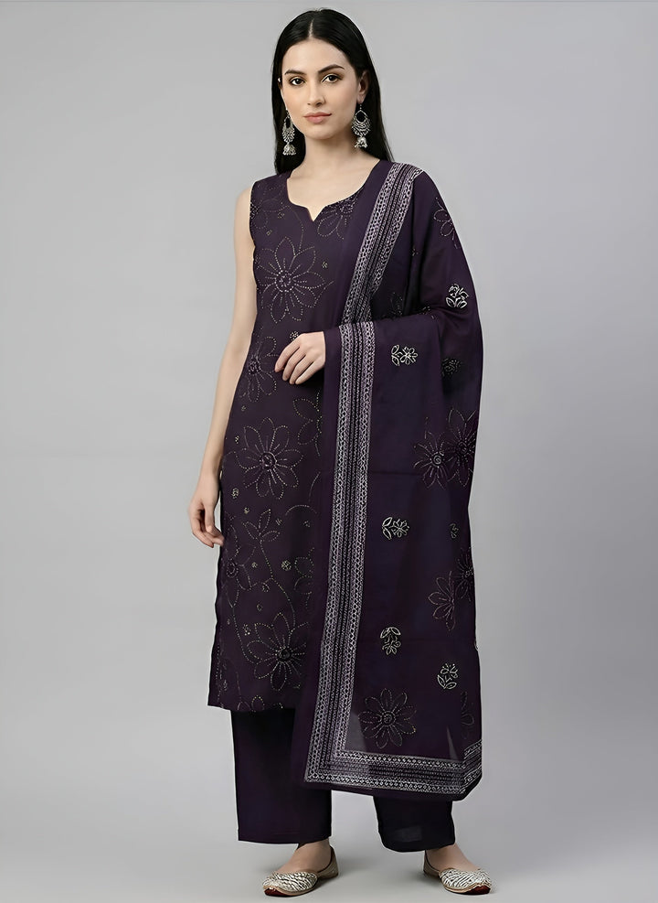 Printed Straight Kurta Set With Dupatta for Women