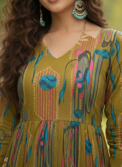 Abstract Printed Dress for Women