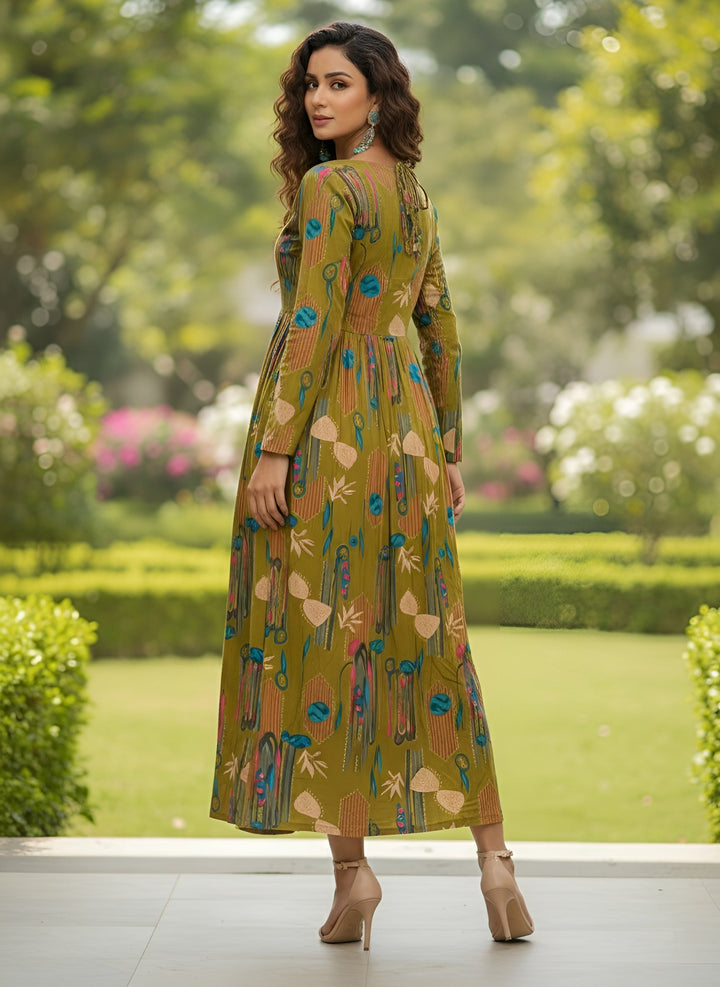 Abstract Printed Dress for Women