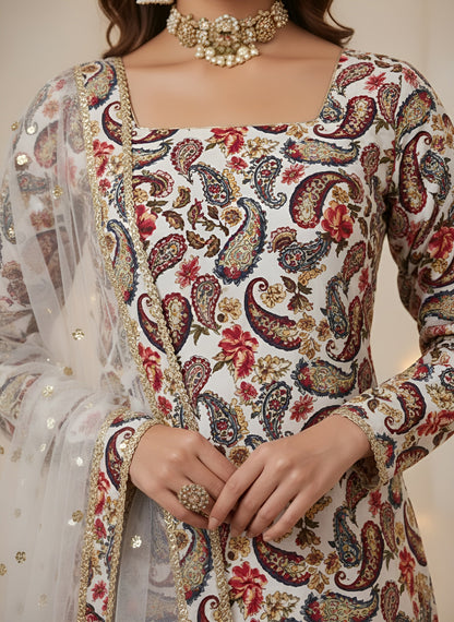 Printed Straight Kurta Set With Dupatta for Women