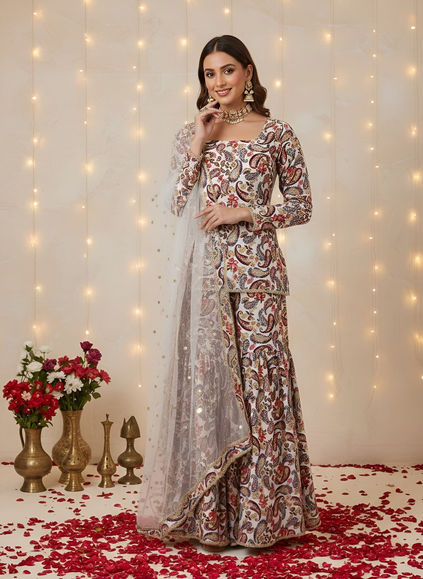 Printed Straight Kurta Set With Dupatta for Women