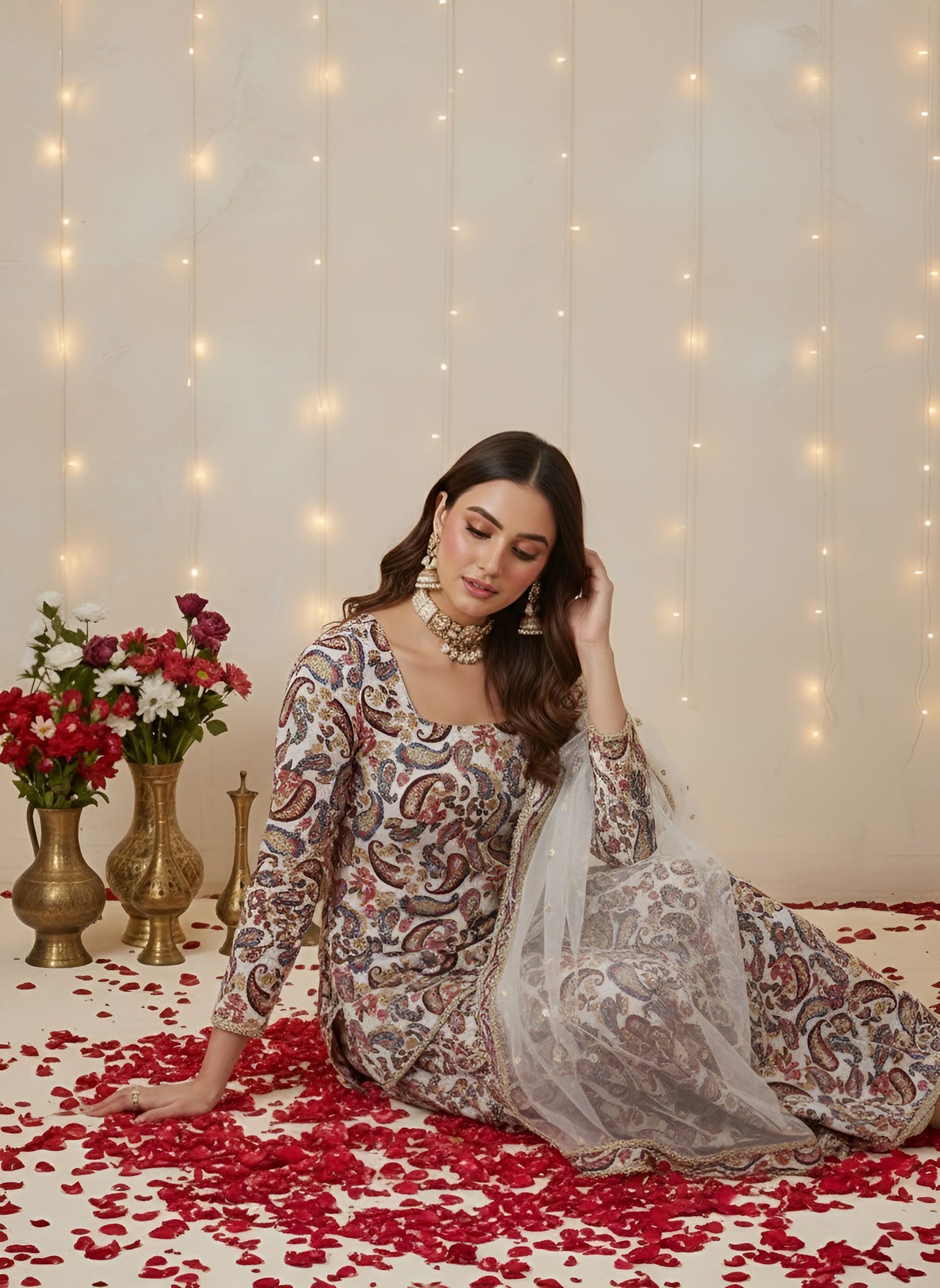 Printed Straight Kurta Set With Dupatta for Women