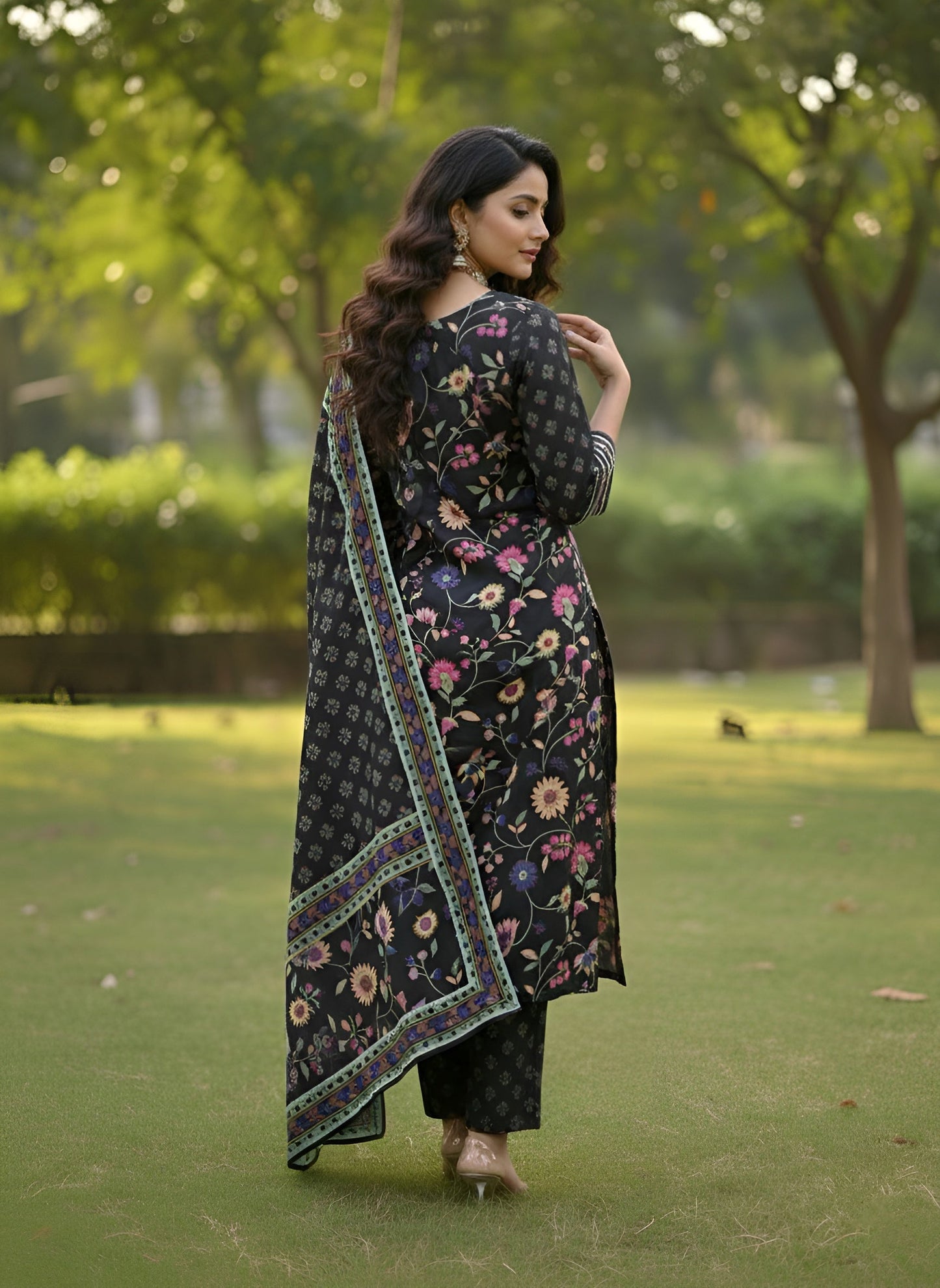 Floral Printed Straight Kurta Set With Dupatta for Women