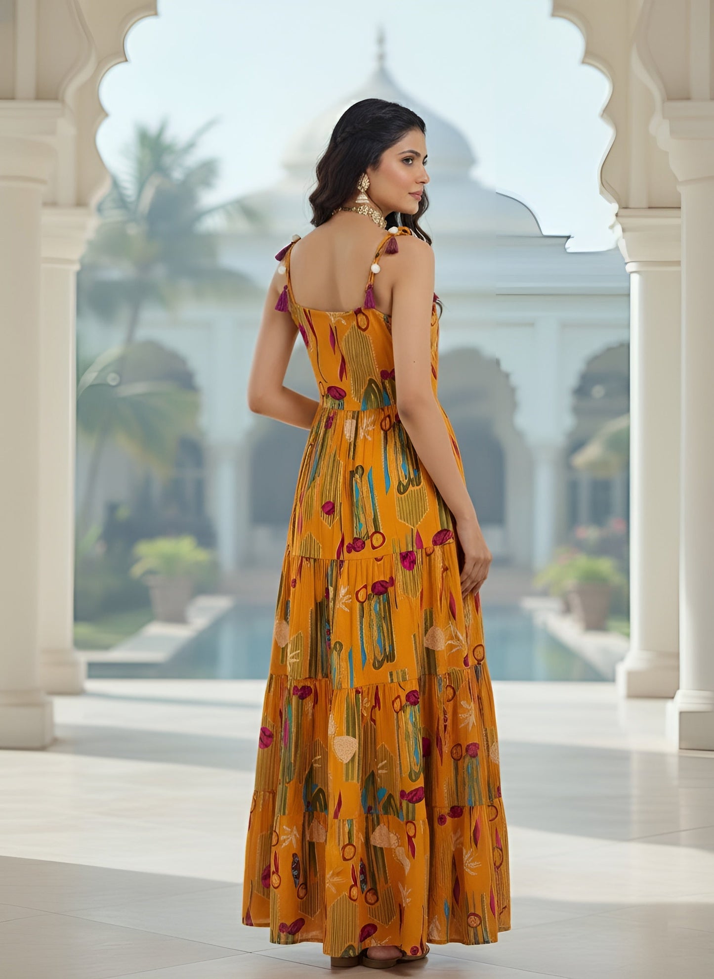 Abstract Printed Dress for Women