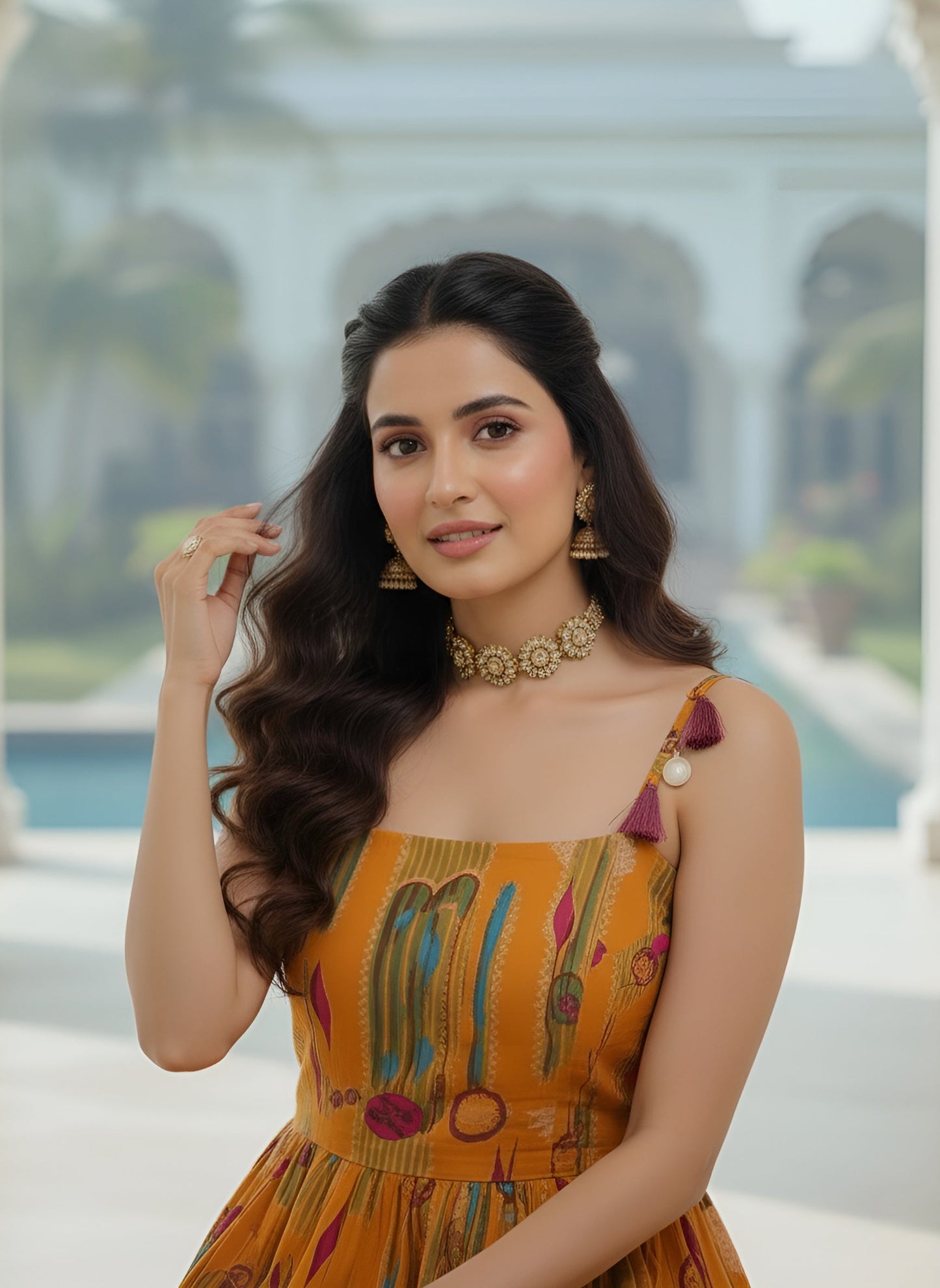 Abstract Printed Dress for Women