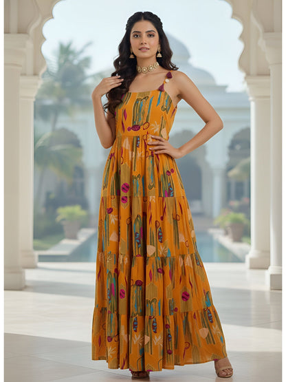 Abstract Printed Dress for Women