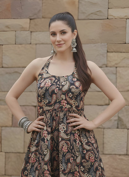 Printed Flared Kurta With Sharara for Women