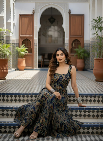 Printed Dress With Stylish Back Design for Women