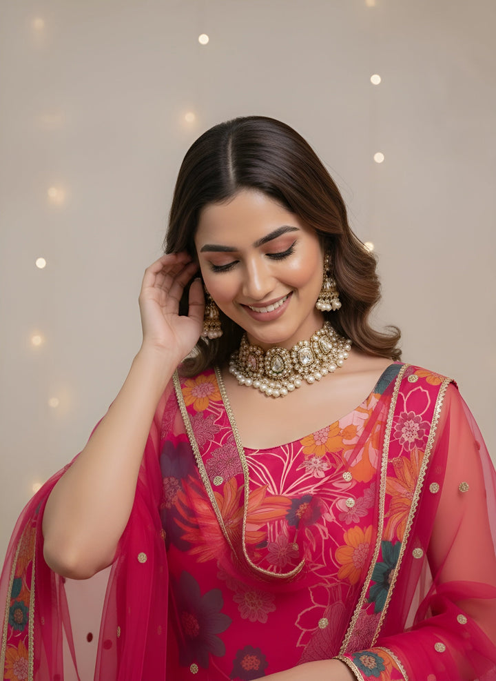 Printed Straight Kurta Set With Dupatta for Women