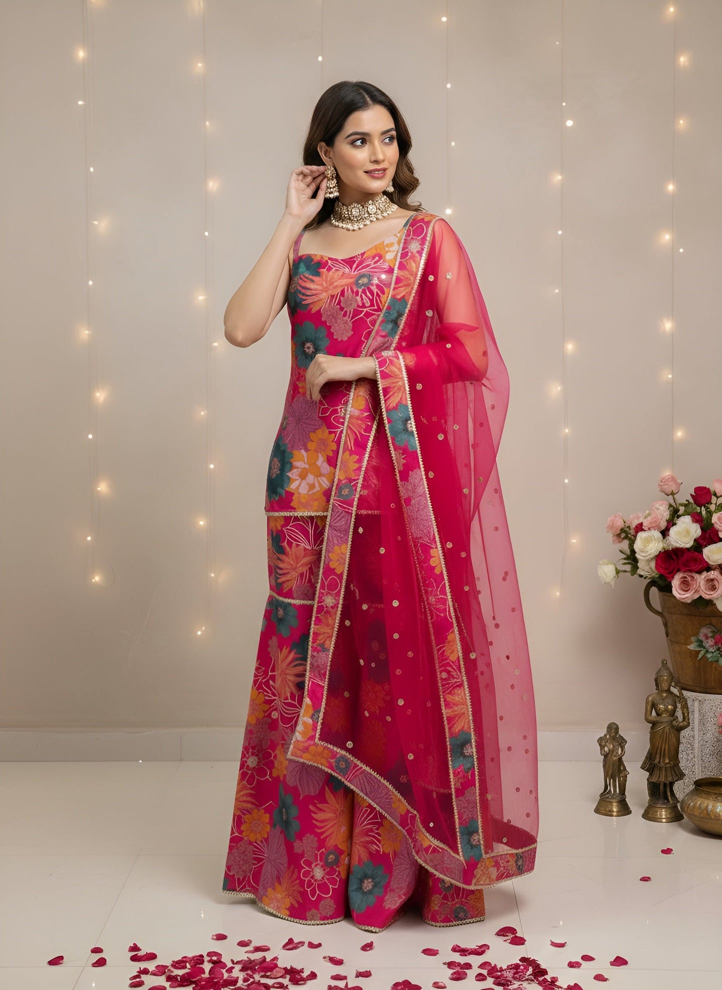 Printed Straight Kurta Set With Dupatta for Women