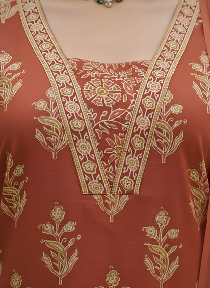 Printed Straight Kurta Set With Dupatta for Women