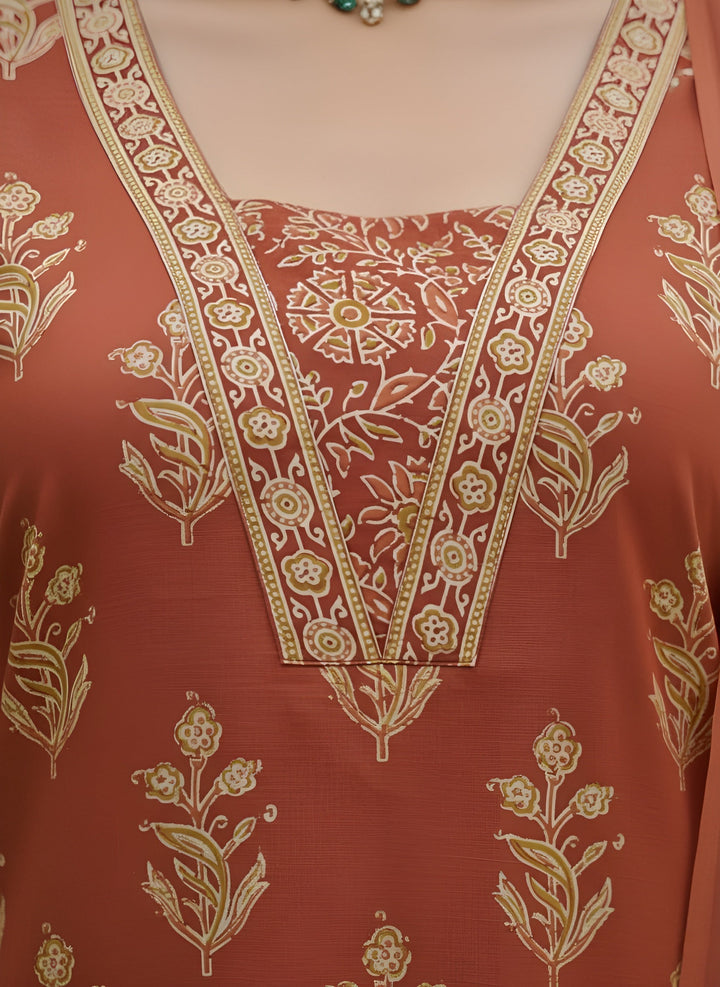Printed Straight Kurta Set With Dupatta for Women