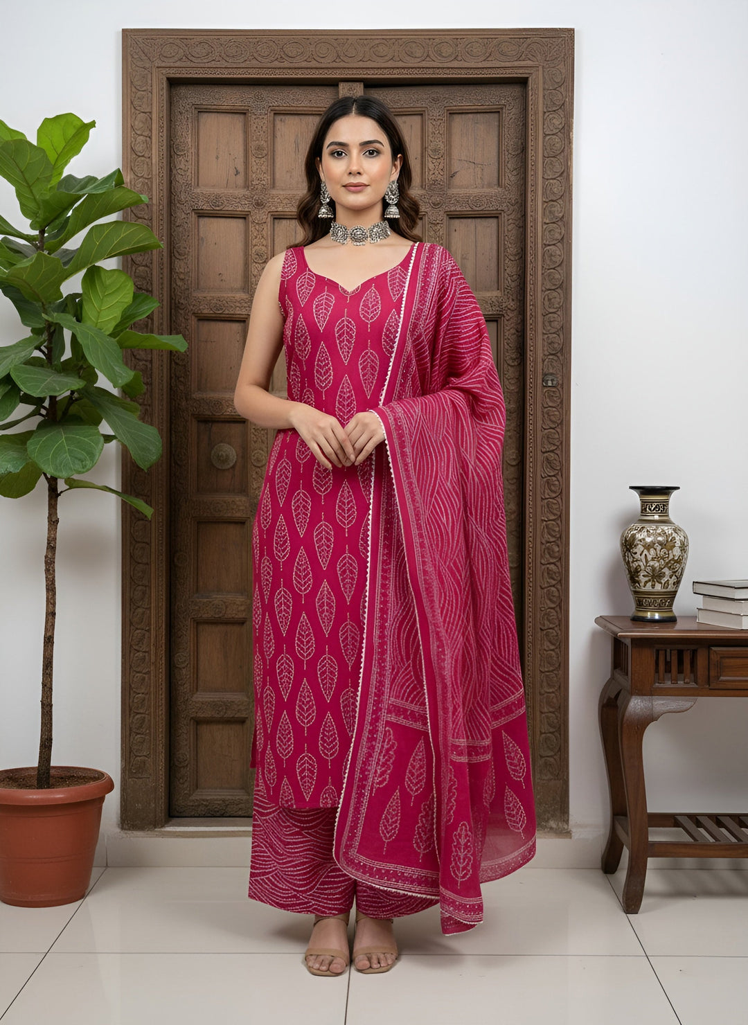 Printed Straight Kurta Set With Dupatta