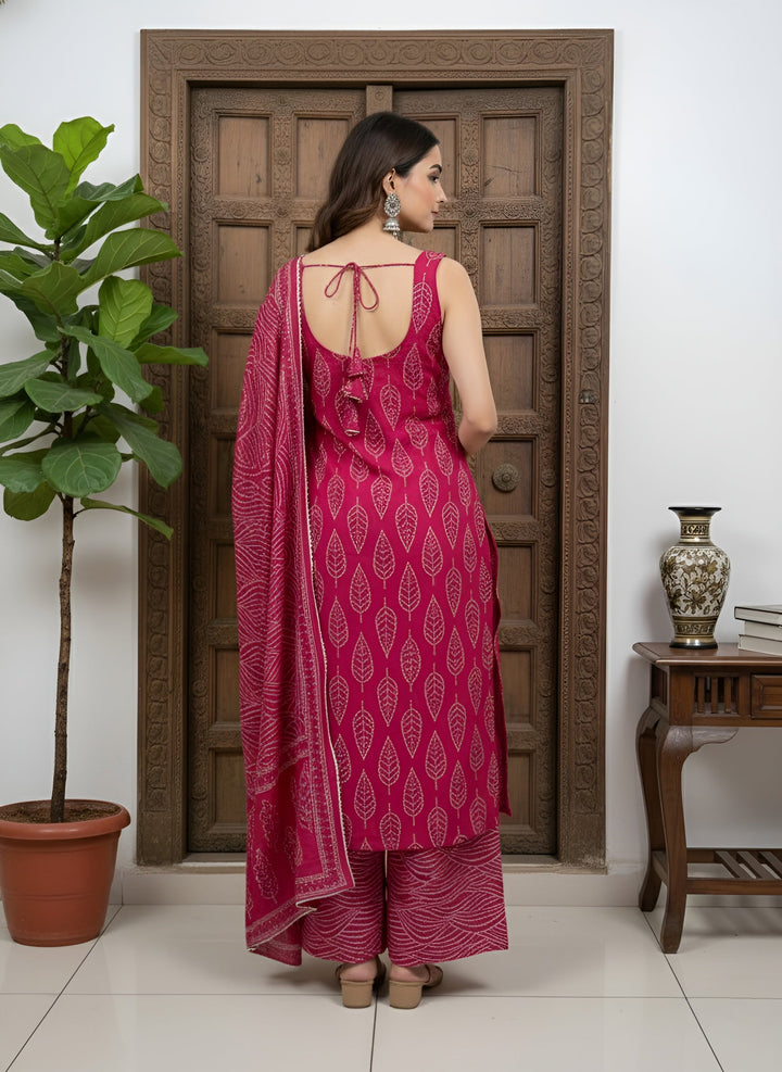 Printed Straight Kurta Set With Dupatta