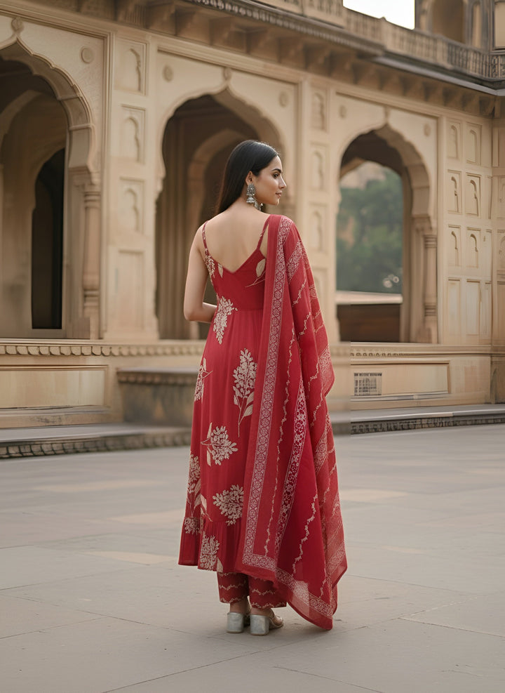 Printed Straight Kurta Set With Dupatta for Women