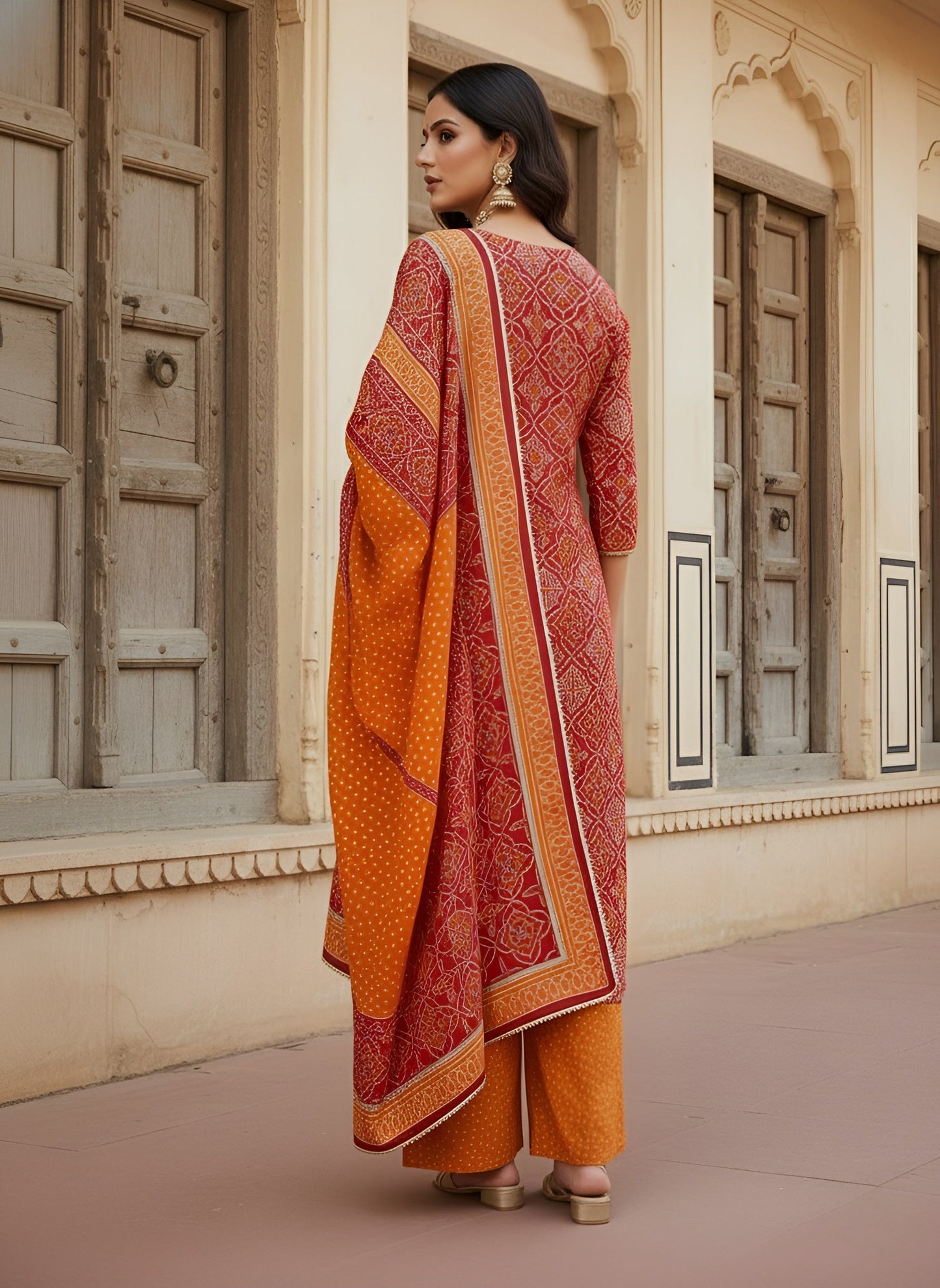 Printed Straight Kurta Set With Dupatta for Women