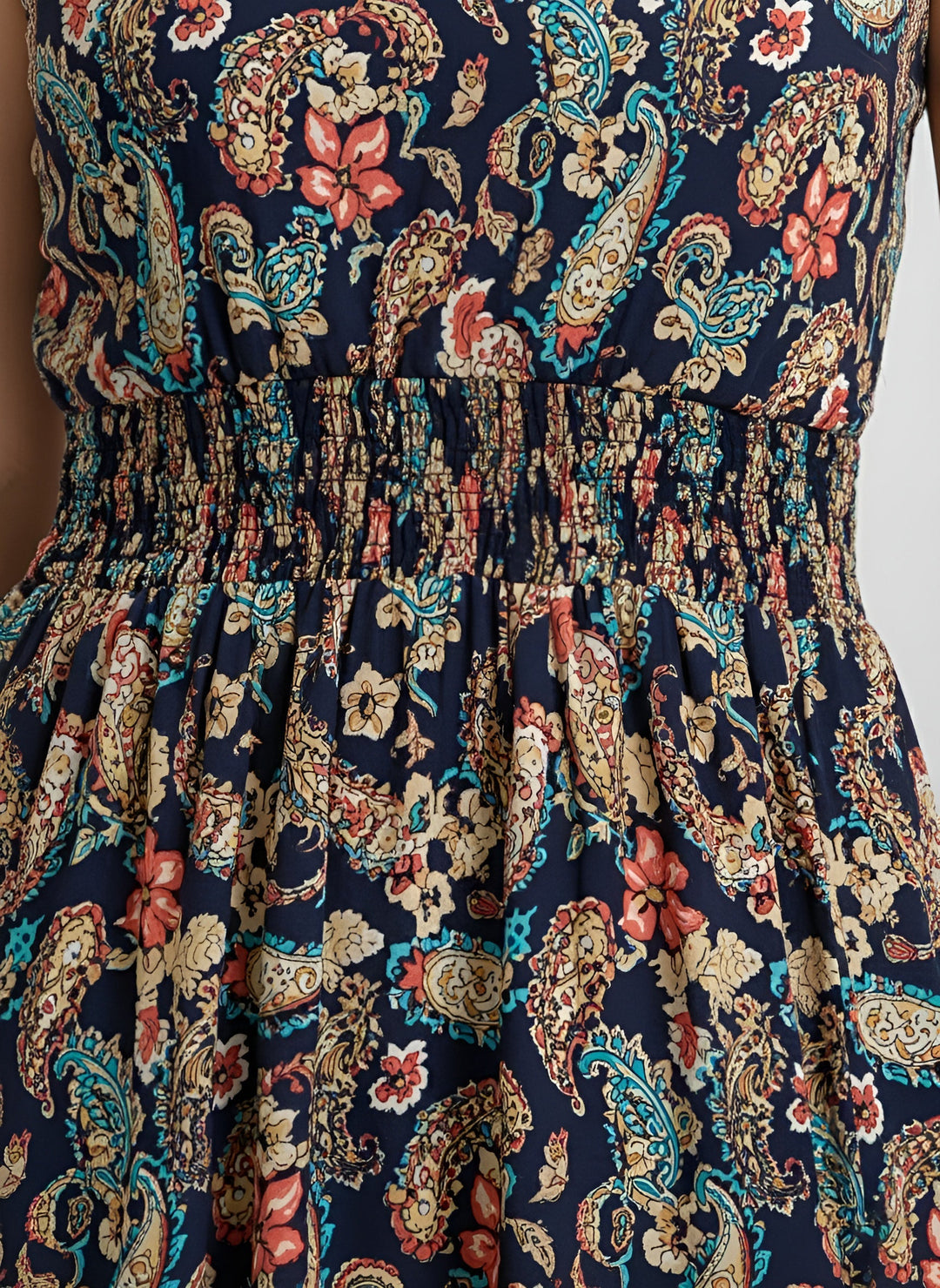 Printed Dress With Front Slit Design