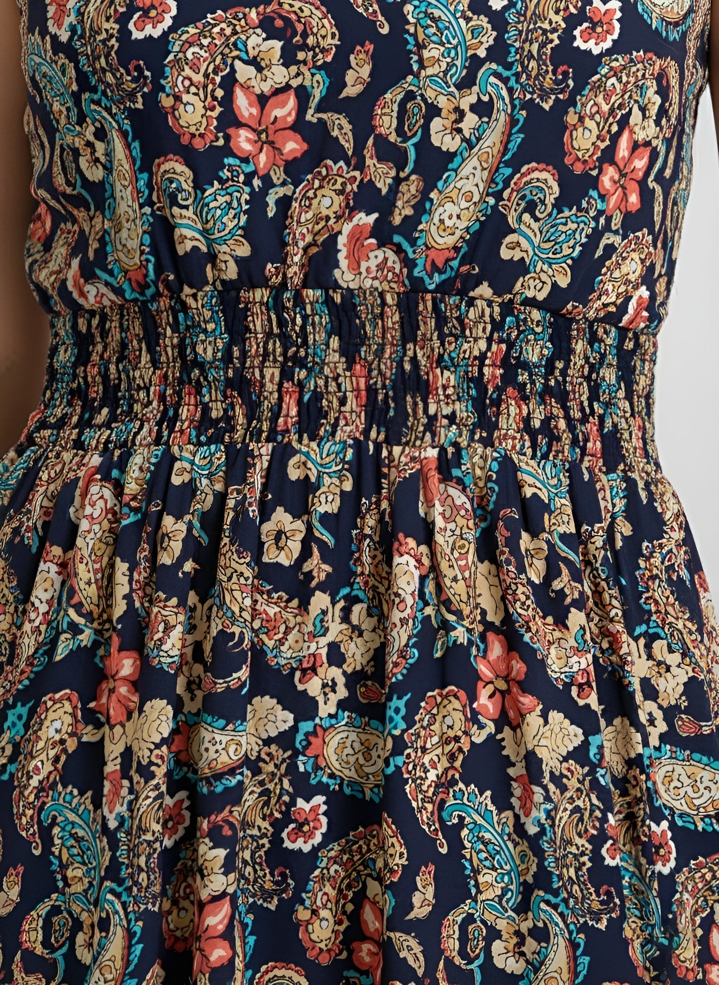 Printed Dress With Front Slit Design
