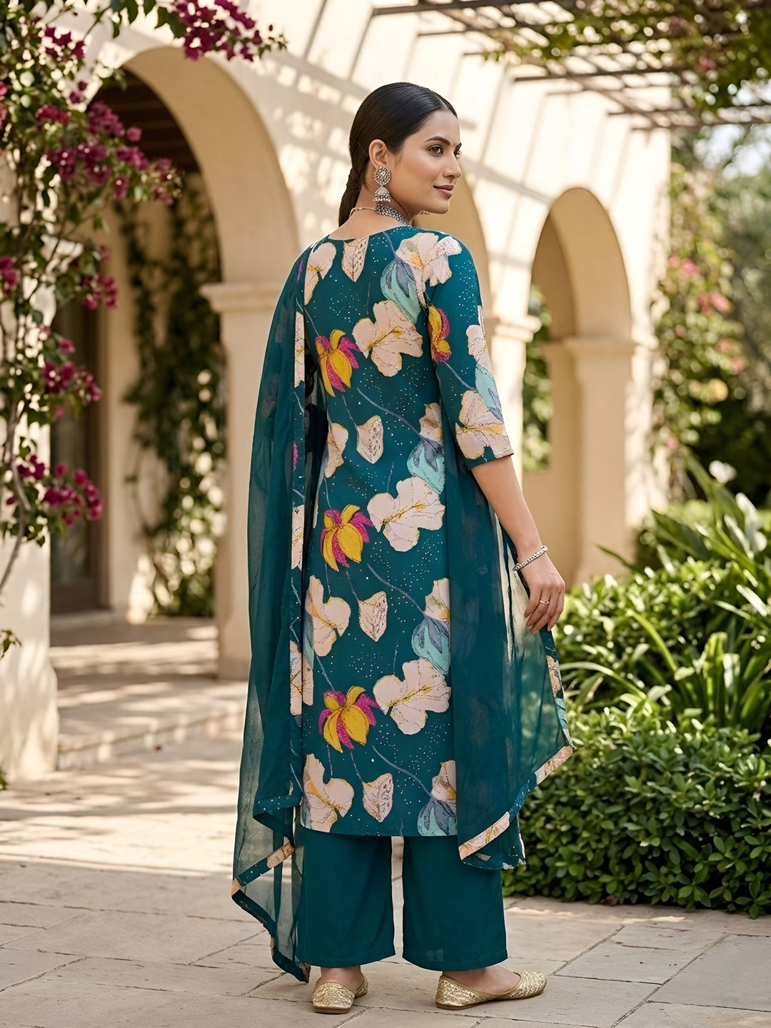 Printed Anarkali Kurta Set With Dupatta