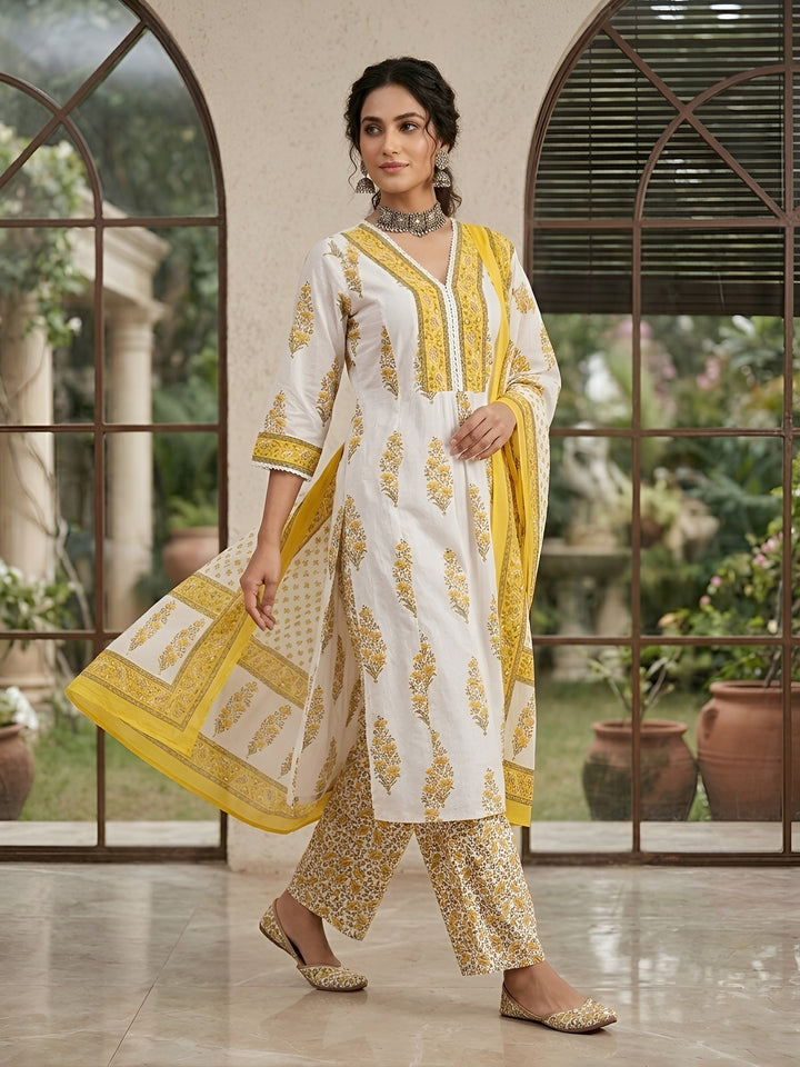Printed Anarkali Kurta Set With Dupatta