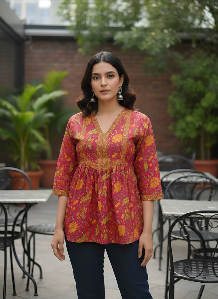 Printed Peplum Trendy Tunic