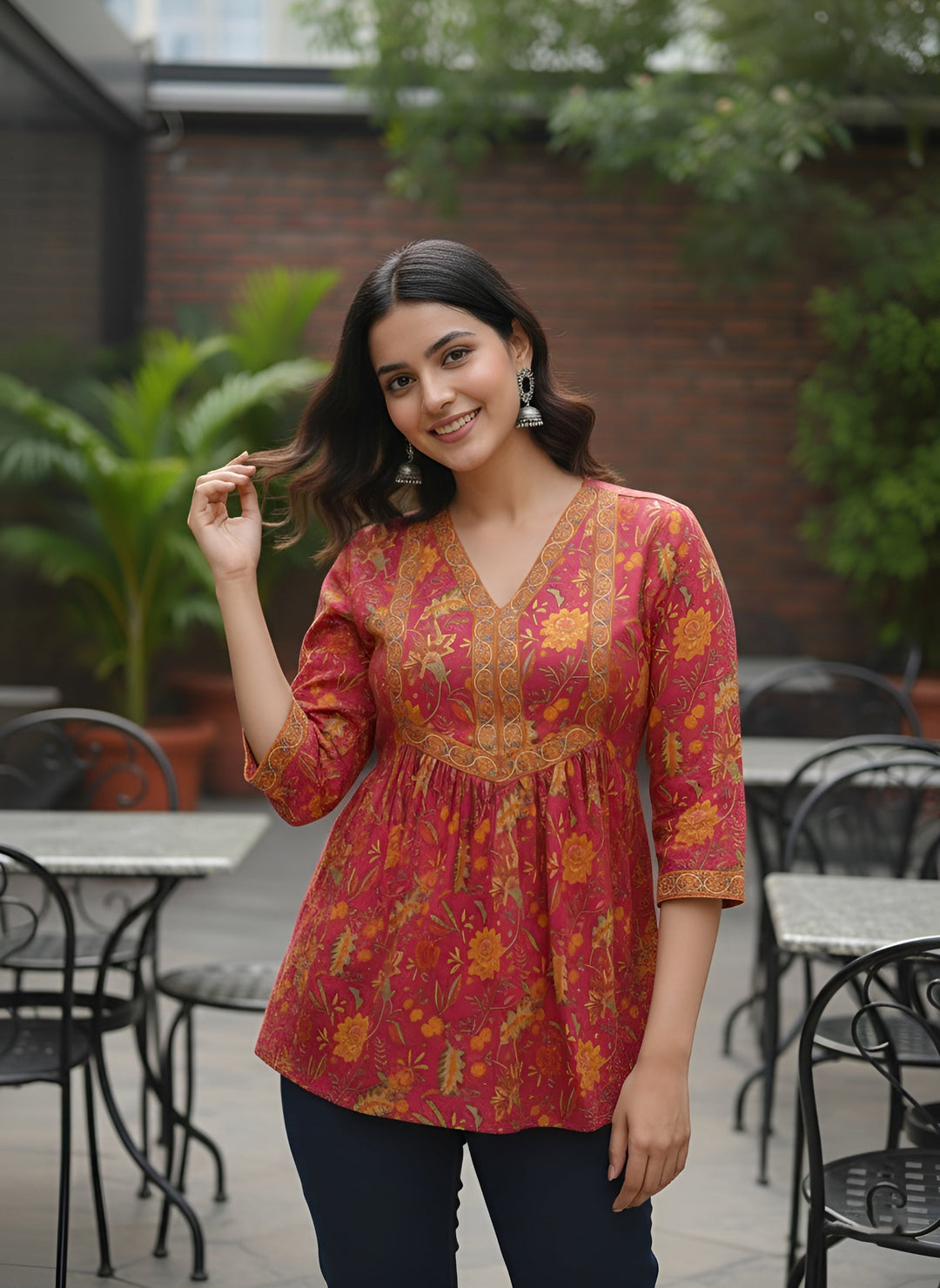Printed Peplum Trendy Tunic