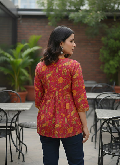 Printed Peplum Trendy Tunic