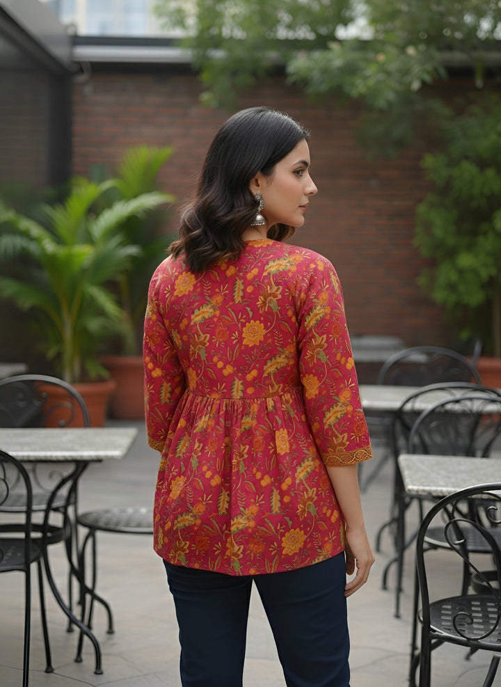 Printed Peplum Trendy Tunic