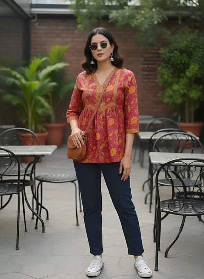 Printed Peplum Trendy Tunic