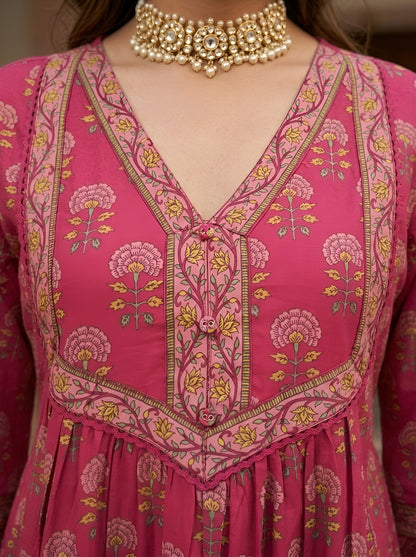 Animal Printed Straight Kurta Set With Dupatta