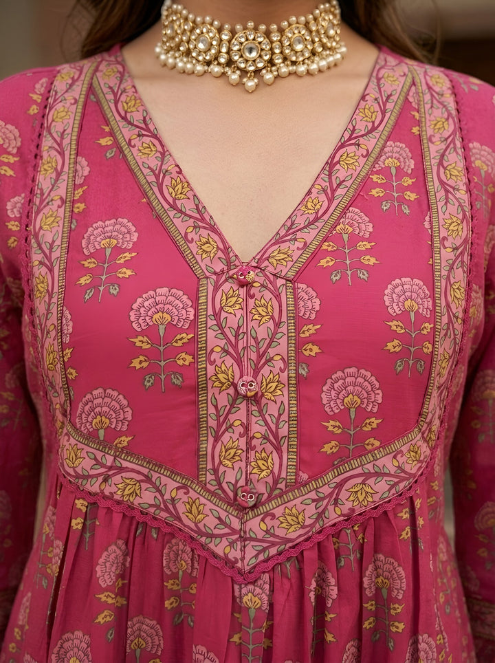 Animal Printed Straight Kurta Set With Dupatta