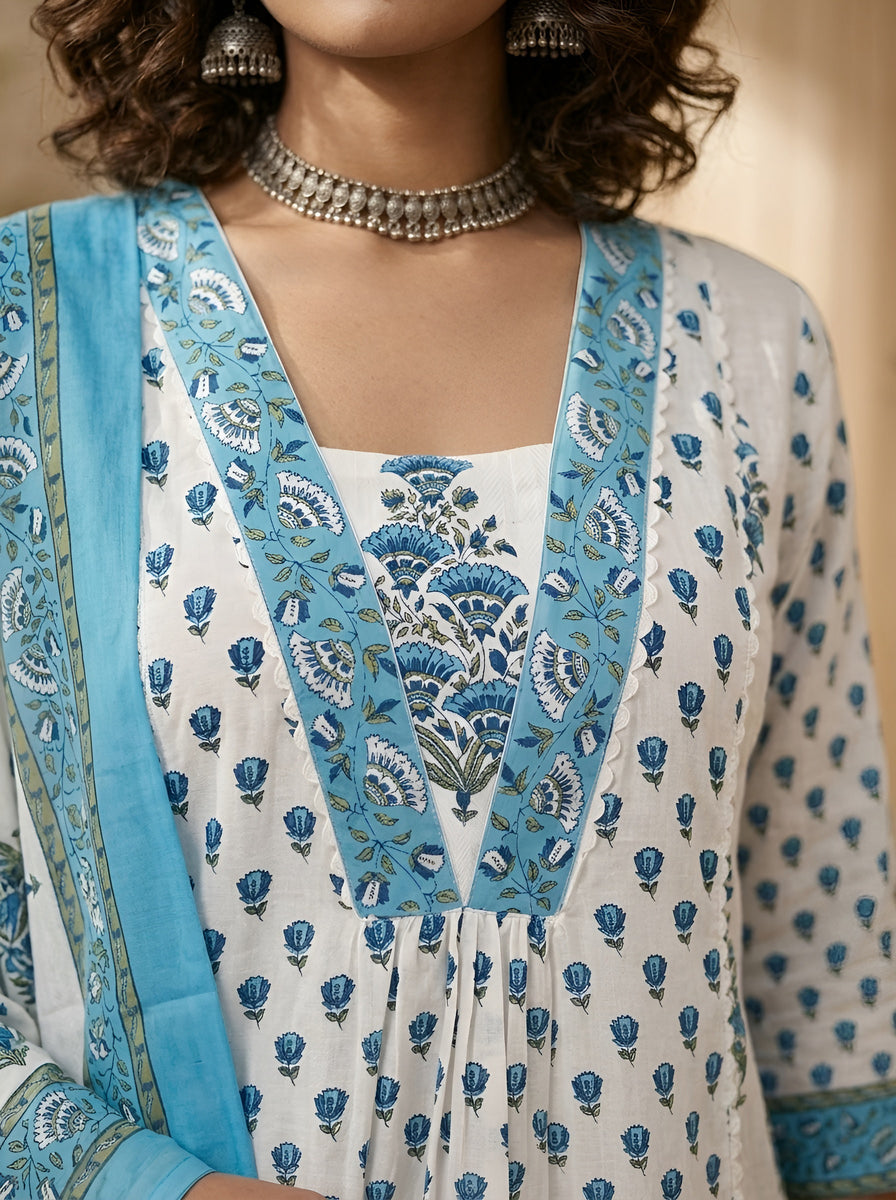 Printed Straight Kurta Set With Dupatta