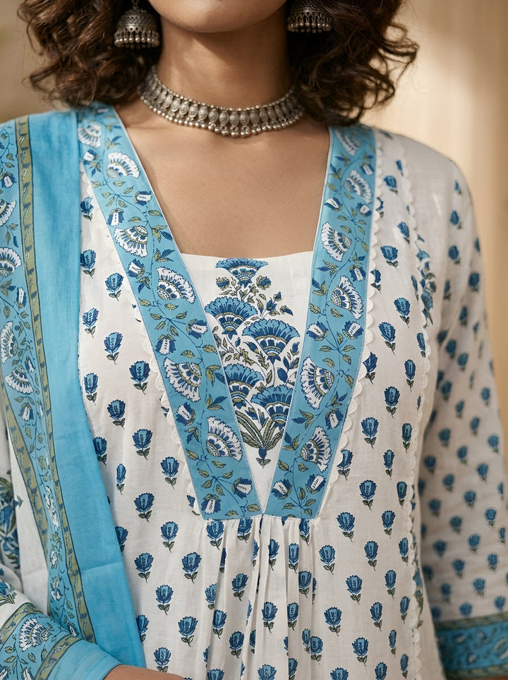 Printed Straight Kurta Set With Dupatta
