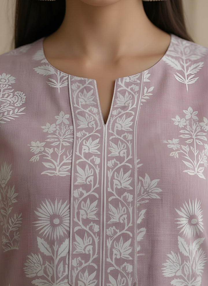 Mauve Printed Straight Tunic