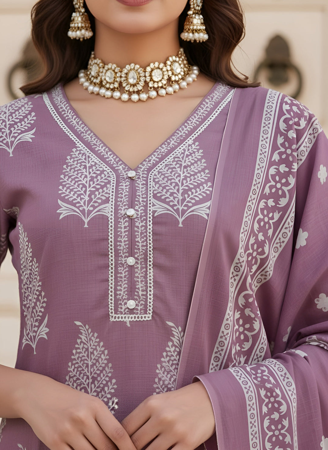 Printed Straight Kurta Set With Dupatta