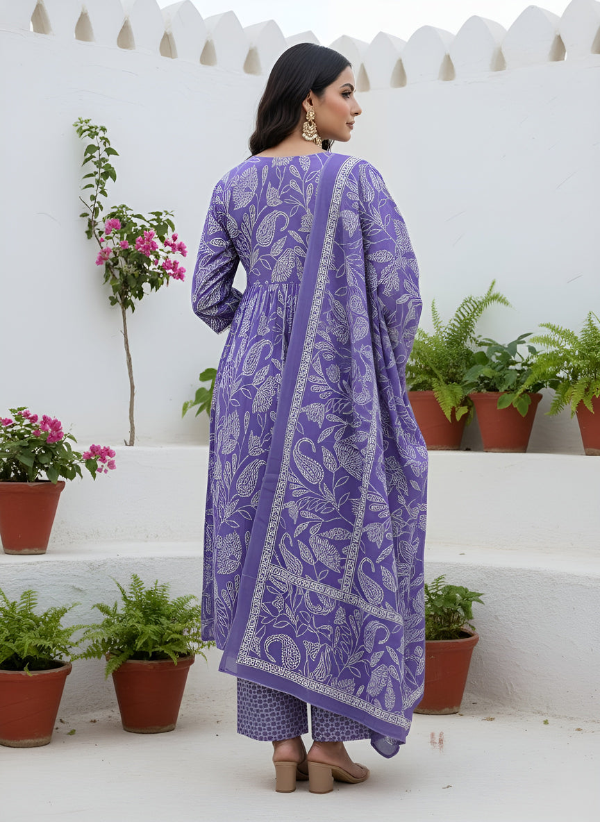 Printed Straight Kurta Set With Dupatta