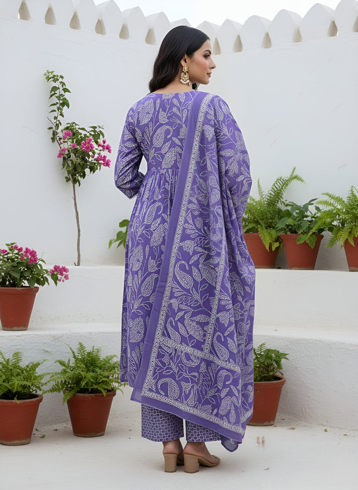 Printed Straight Kurta Set With Dupatta