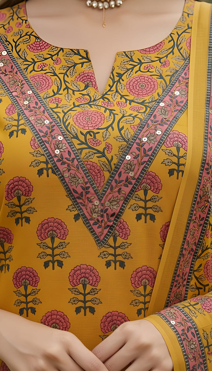 Printed Straight Kurta Set With Dupatta