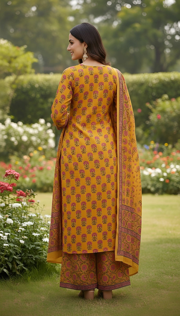 Printed Straight Kurta Set With Dupatta