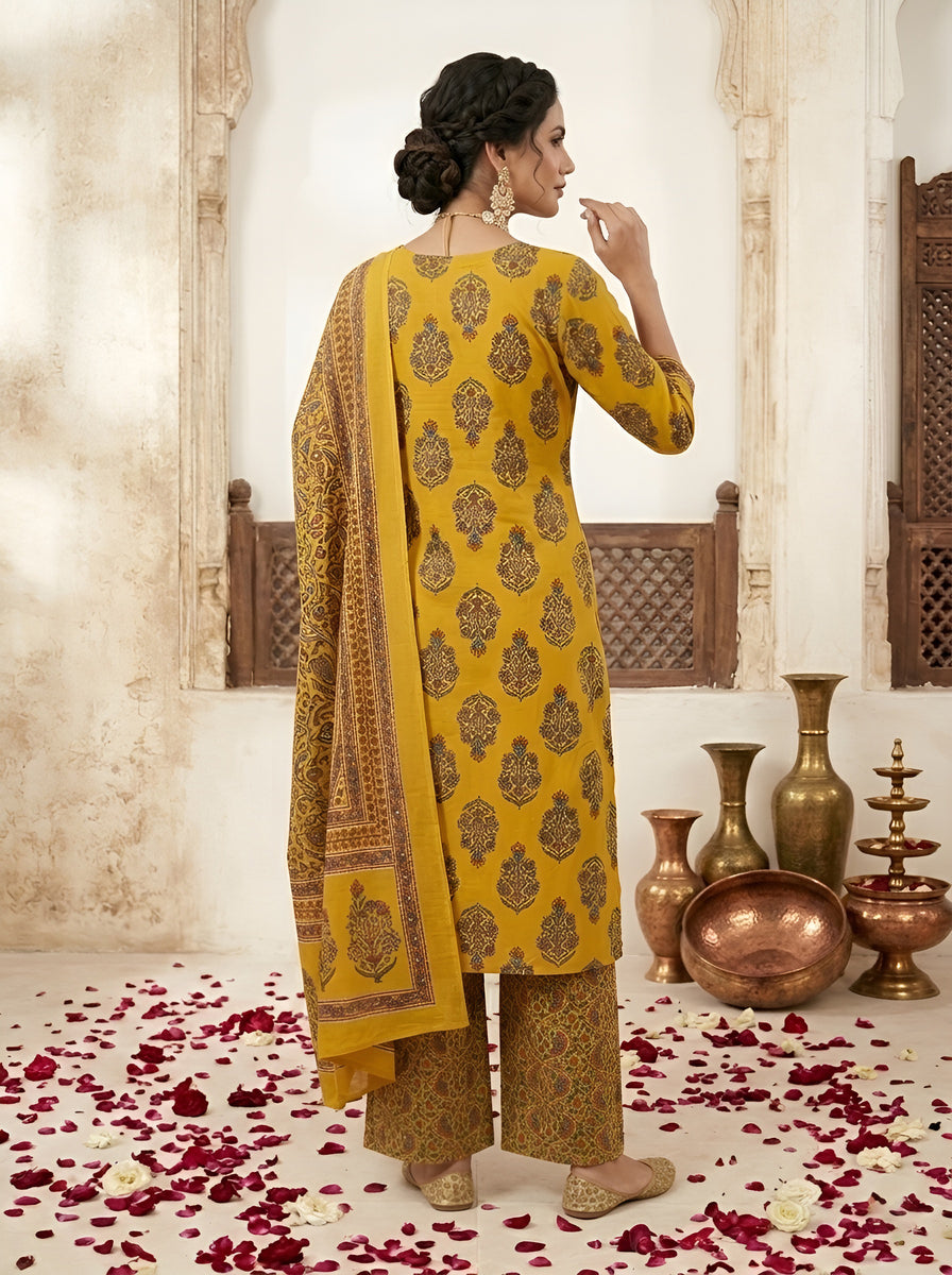 Printed Straight Kurta Set With Dupatta