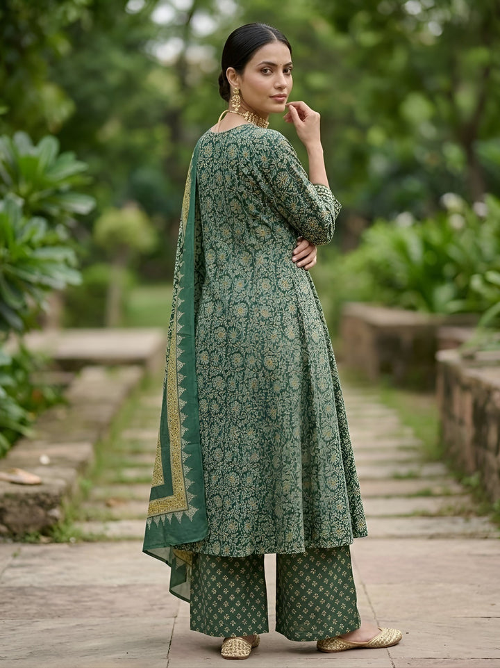 A-Line Kurta Set With Dupatta
