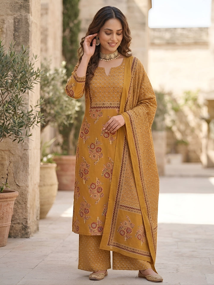 Printed Straight Kurta Set With Dupatta