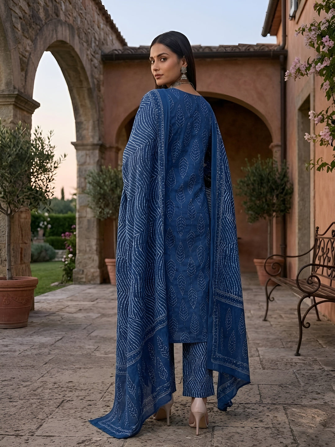 Printed Straight Kurta Set With Dupatta