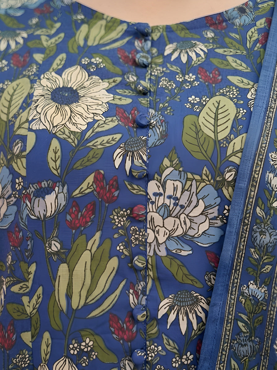Printed Straight Kurta Set With Dupatta