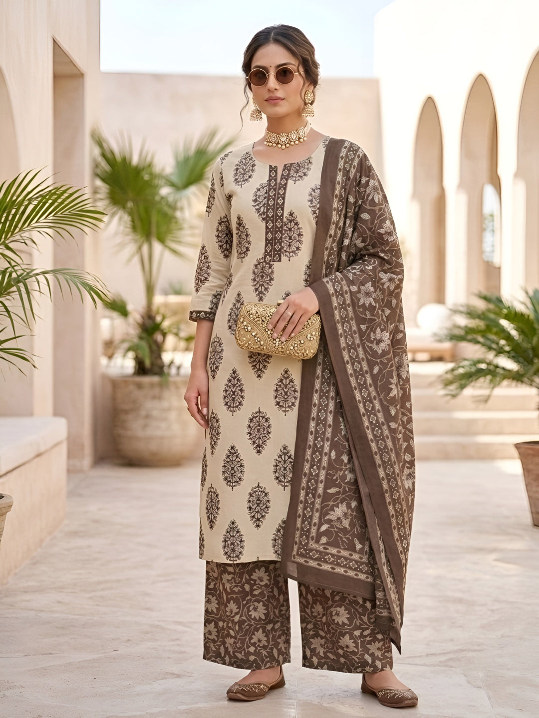 Printed Straight Kurta Set