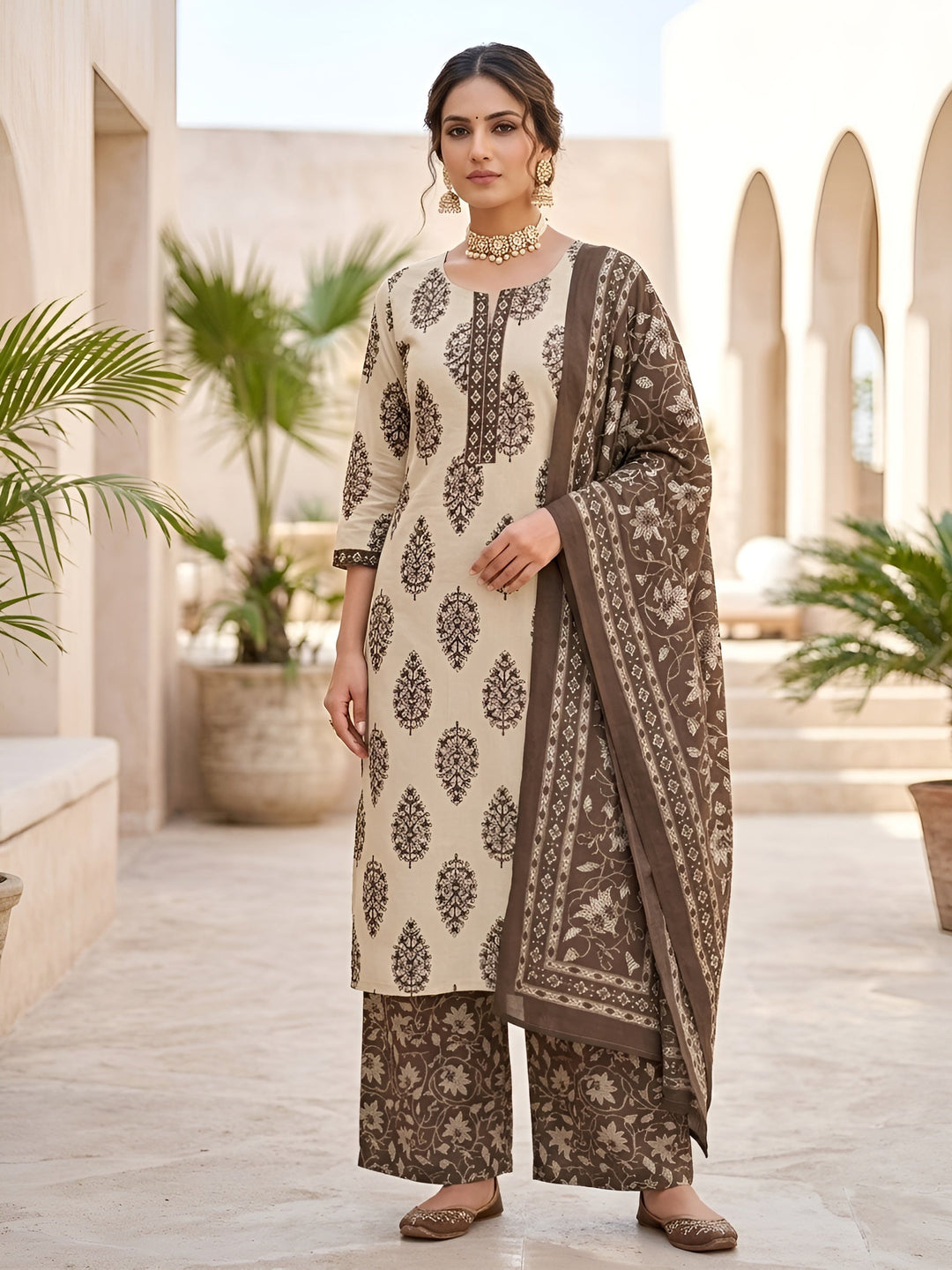Printed Straight Kurta Set