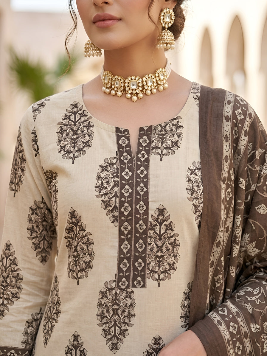 Printed Straight Kurta Set