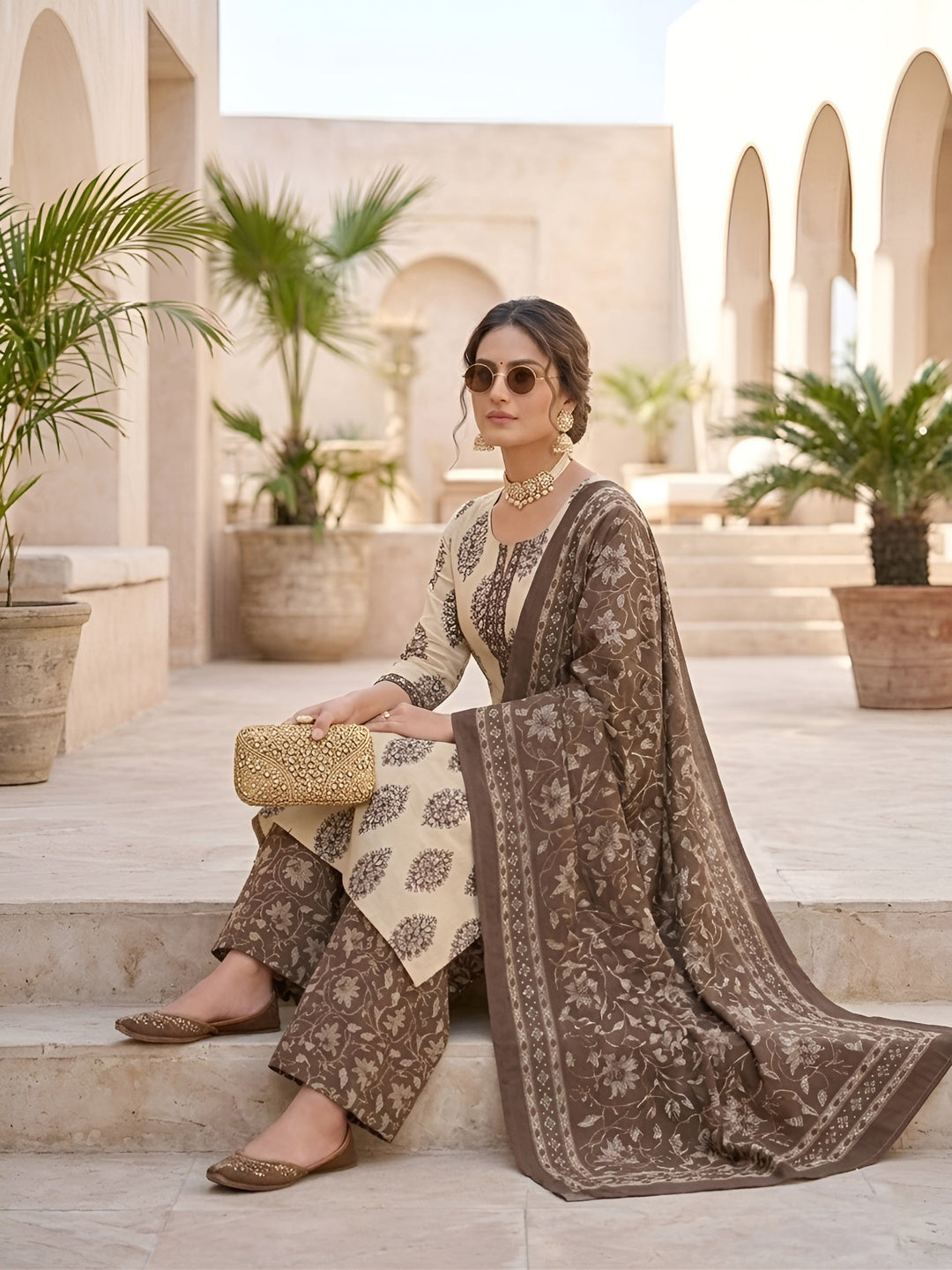 Printed Straight Kurta Set